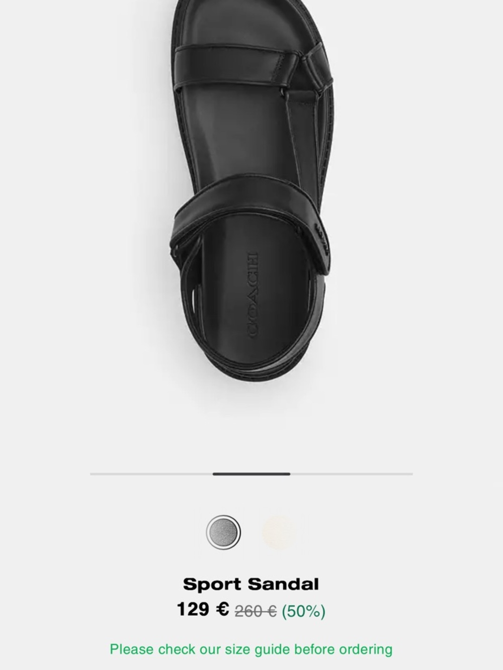 Coach Black Leather Strap Sport Sandal - Picture 2 of 4